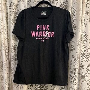 Under Armour Black 'Pink Warrior' T-Shirt, XL